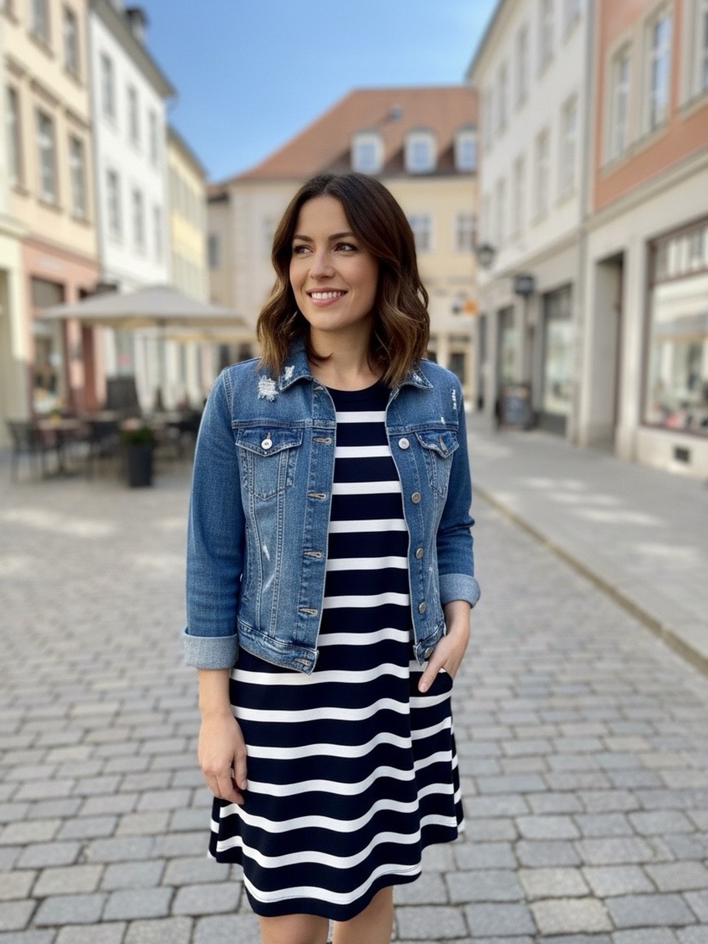 The Limited Navy and White Striped Mini Dress